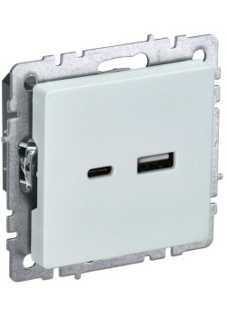 BRITE Розетка USB A+C 18Вт РЮ11-1-БрЖ жемчуг IEK