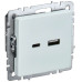 BRITE Розетка USB A+C 18Вт РЮ11-1-БрЖ жемчуг IEK