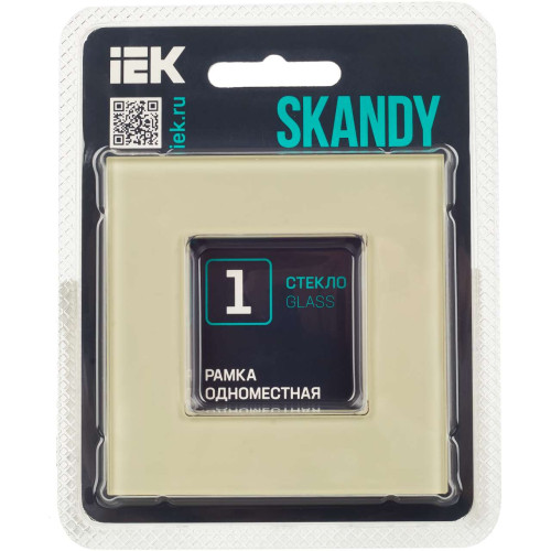 SKANDY Рамка 1-местная SK-F21B стекло беж. IEK