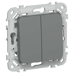 FLITE Выключатель жалюзи с блокировкой 10А ВЖ42-2-0-ФлМА мокрый асфальт IEK