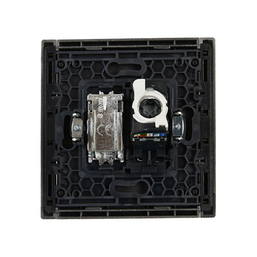 FORTE&PIANO Розетка двойная TV+RJ45 кат.5E FP536 сталь IEK