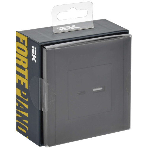 FORTE&PIANO Розетка USB A+C 3,1А FP150 черный IEK