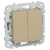 FLITE Выключатель 2-клавишный 10А ВС12-1-0-ФлХ хаки IEK