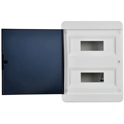 TEKFOR Корпус пластиковый ЩРВ-П-24 IP41 черная прозрачная дверь IEK
