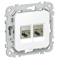 FLITE Розетка 2-местная компьютерная RJ45 категория 5Е STP РК5е-2-1-ФлБ белый IEK