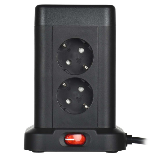 DOMINIC Удлинитель У08K 8 мест 2P+PE 1,5м 3х1,0мм2 16А/250В USB A+C 20Вт черный IEK DOMINIC Удлинитель У08K 8 мест 2P+PE 1,5м 3х1,0мм2 16А/250В USB A+C 20Вт черный IEK