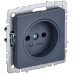 BRITE Розетка 1-местная без заземления с защитными шторками 10А РСш10-2-БрМ маренго IEK