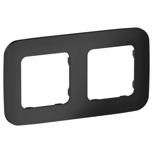 FLITE Рамка 2-местная РУ-2-А-ФлЧ черный IEK