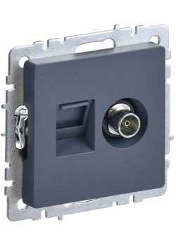 BRITE Розетка двойная TV+RJ45 кат.5E РТВ/РК12-БрМ маренго IEK