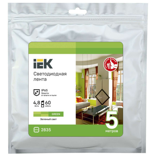 Лента светодиодная 5м LSR-2835G60-4,8-IP65-12В IEK