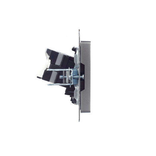 BRITE Розетка компьютерная RJ45 кат.5E РК10-БрС сталь IEK
