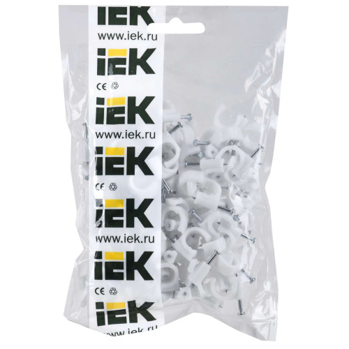 Скоба 10мм круглая пластиковая (100шт) IEK