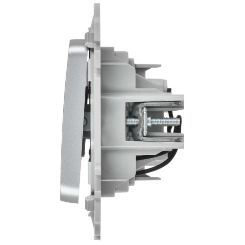 FLITE Выключатель 1-клавишный проходной с индикацией 10А ВС61-1-1-ФлА алюминий IEK