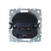BRITE Розетка 1-местная с заземлением с защитными шторками 16А с USB A+A 5В 2,1А РЮш10-1-БрС сталь IEK