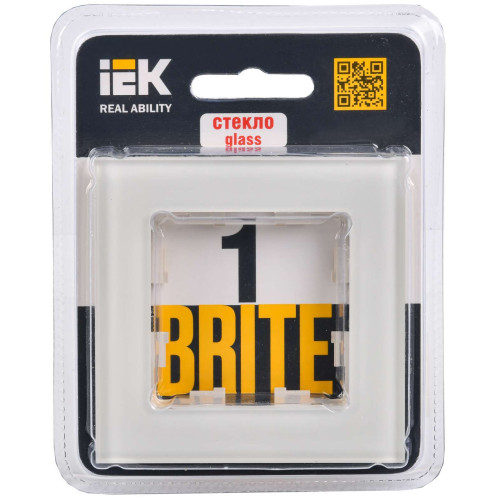 BRITE Рамка 1 -местная РУ-1-2-БрВа стекло ванильный IEK