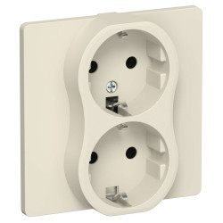 FLITE Розетка 2-местная с заземлением без защитных шторок 16А РС12-0-К-ФлСл сливочный IEK