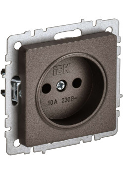 BRITE Розетка 1-местная без заземления без защитных шторок 10А РС10-1-0-БрТБ темная бронза IEK