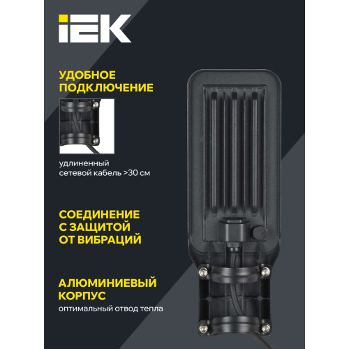 Светильник светодиодный консольный ДКУ 1011-30Ш 5000К IP65 IEK