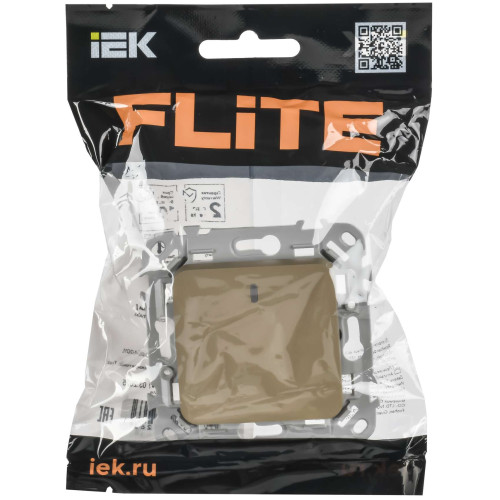 FLITE Выключатель 1-клавишный с индикацией 10А ВС11-1-1-ФлХ хаки IEK