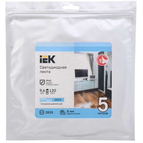 Лента светодиодная 5м LSR-2835W120-9,6-IP65-12В IEK