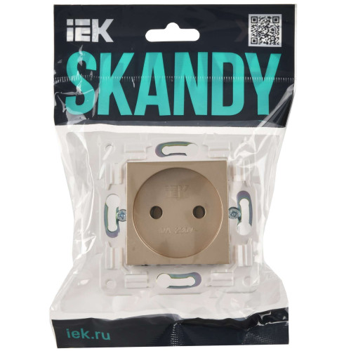 SKANDY Розетка без заземления без защитных шторок 10А SK-R02Sa песочный IEK