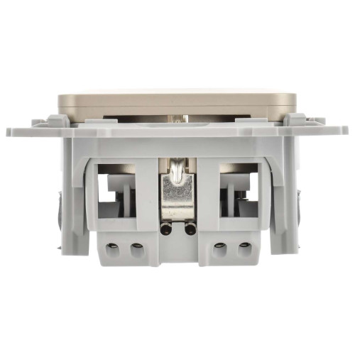 FLITE Розетка с заземлением с защитными шторками безвинтовое крепление 16А РСш11-1-ФлШ шампань IEK