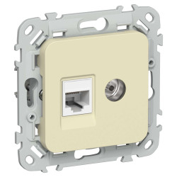 FLITE Розетка 2-местная RJ45/TV категория 5Е UTP РКТВ5е-2-0-ФлН навахо IEK