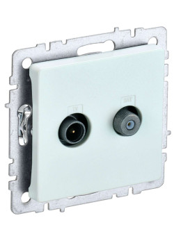 BRITE Розетка двойная TV+SAT РТВ/РСп12-БрЖ жемчуг IEK