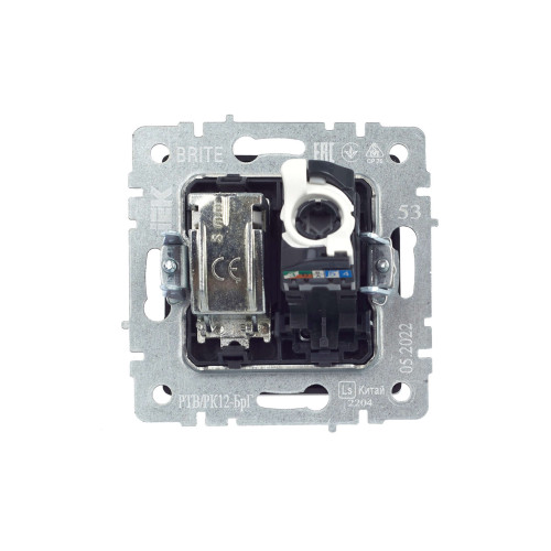 BRITE Розетка двойная TV+RJ45 кат.5E РТВ/РК12-БрГ графит IEK