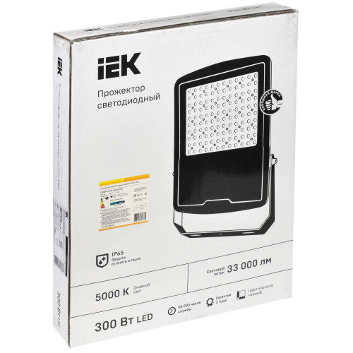 Прожектор светодиодный СДО 08-300 PRO 120град 5000К IP65 черный IEK