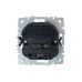 BRITE Розетка 1-местная с заземлением с защитными шторками 16А с USB A+C 18Вт РЮш11-1-БрС сталь IEK