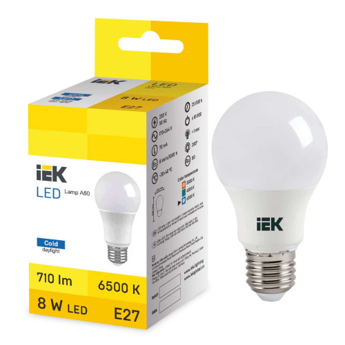 LED Bulb A60 8W 6500K E27 IEK
