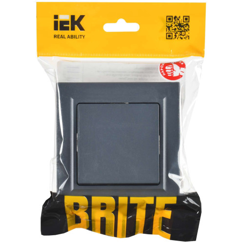BRITE Выключатель 1-клавишный 10А в сборе ВСР10-1-0-БрМ маренго IEK