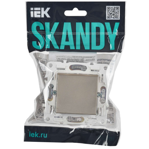 SKANDY Выключатель 1-клавишный проходной 10А SK-V02Sh шампань IEK