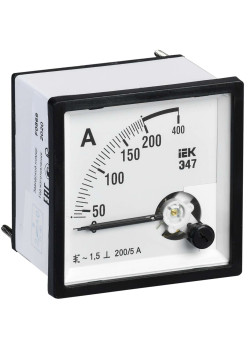 Амперметр аналоговый Э47 200/5А класс точности 1,5 72х72мм IEK