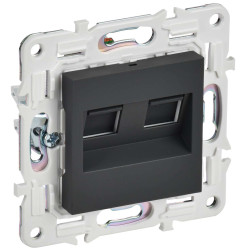 SKANDY Розетка компьютерная двойная RJ45 кат.5E SK-K03G графит IEK