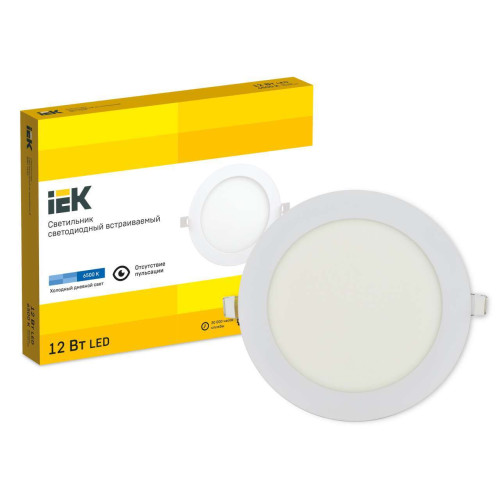 Светильник ДВО 1606 белый круг LED 12Вт 6500 IP20 IEK