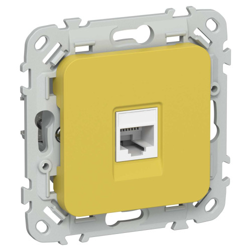 FLITE Розетка компьютерная RJ45 категория 5Е UTP РК5е-1-0-ФлЖК желтый карри IEK