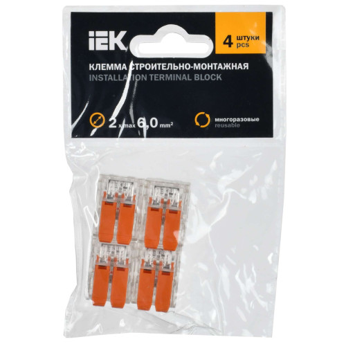 Строительно-монтажная клемма СМК 221-612 (4шт/упак) IEK