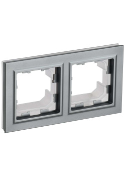 BRITE Рамка 2-местная IP44 РУ-2-БрС-44 сталь IEK