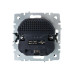 BRITE Розетка 1-местная с заземлением с защитными шторками 16А с USB A+C 18Вт РЮш11-1-БрЧ черный IEK