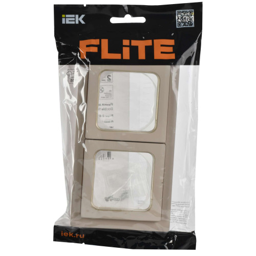 FLITE Рамка 2-местная IP55 Рпро-2-55-ФлЛ льняной IEK