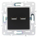SKANDY Розетка USB A+A 3,1А SK-R15Bl черный IEK