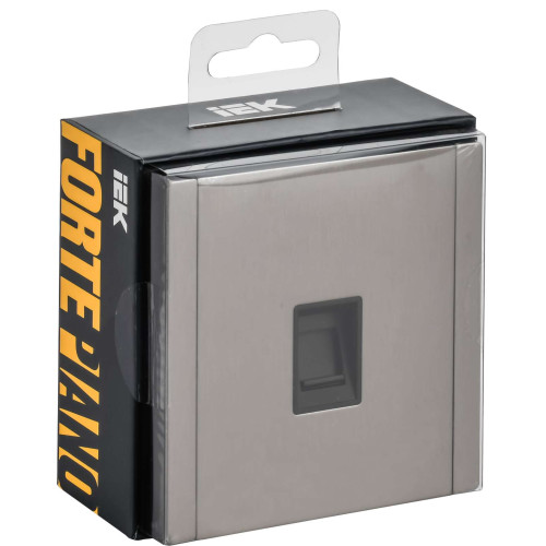 FORTE&PIANO Розетка компьютерная RJ45 кат.6 FP731M металл никель IEK