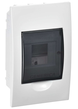 Корпус пластиковый ЩРВ-П-4 черная прозрачная дверь IP41 GENERICA