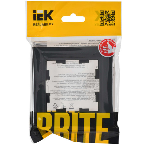 BRITE Рамка 1-местная РУ-1-БрГ графит IEK