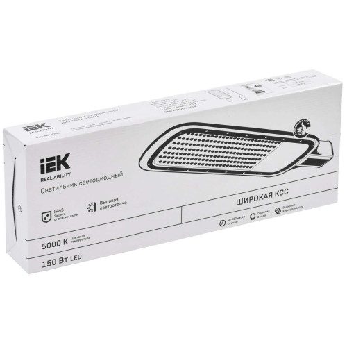 Светильник светодиодный консольный ДКУ 1012-150Ш 5000К IP65 серый IEK
