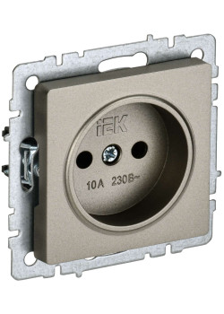 BRITE Розетка 1-местная без заземления без защитных шторок 10А РС10-1-0-БрШ шампань IEK