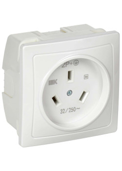 Розетка разборная для плиты с заземлением скрытая установка 32А Рпл11-К белая IEK