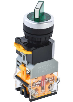 Переключатель D8-11XD2 на 2 положения 1NO+1NC с подсветкой зеленый IEK